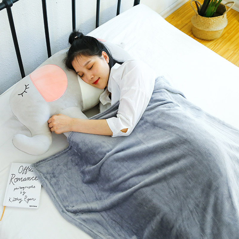 New Creative Sitting Dog Plush Toy Girls&#039; Long Sleeping Pillow Blanket Two-in-One Doll Wholesale
