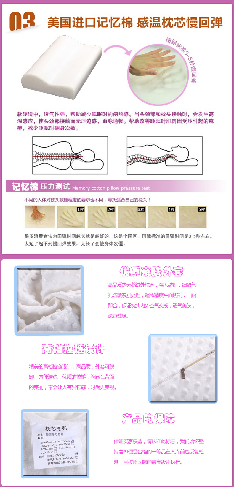 New white material b-wave memory foam pillow memory pillows factory wholesale