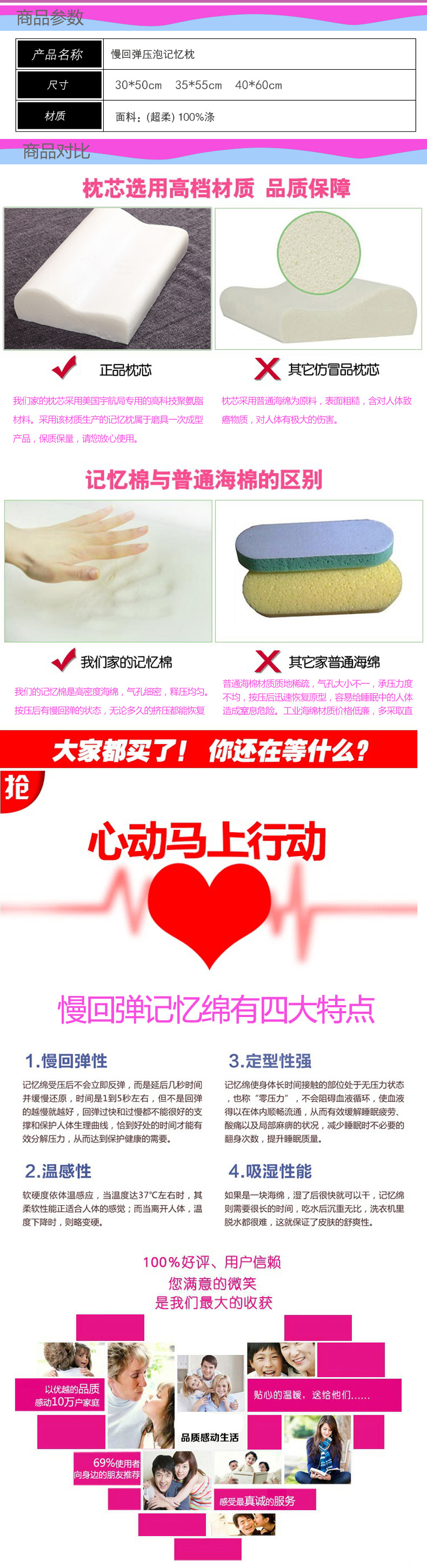 New white material b-wave memory foam pillow memory pillows factory wholesale