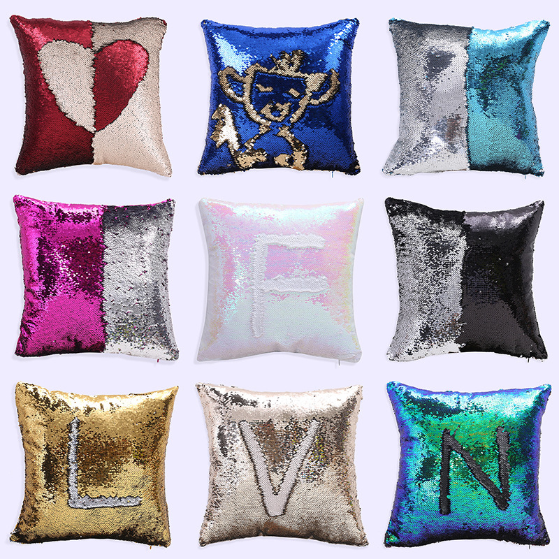 Foreign trade hot - selling two - color bright - piece pillow pillow case car sofa cushion cover European pillow case