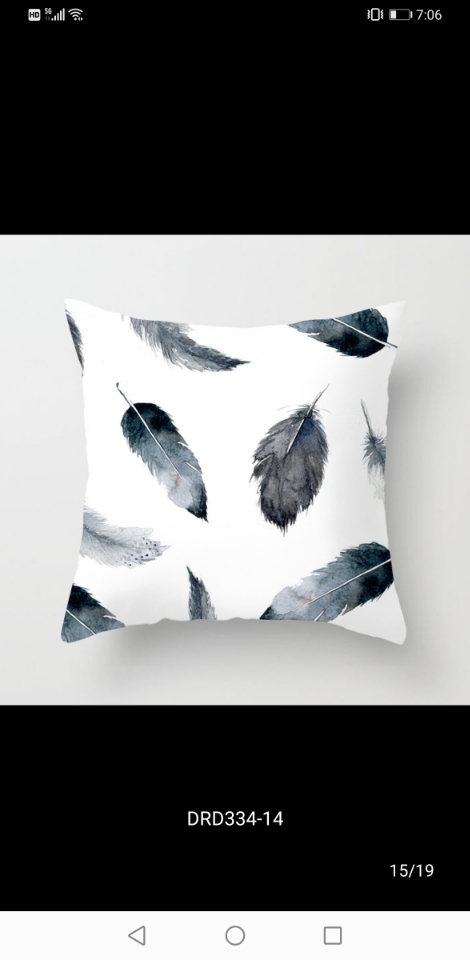 Northern European-Style Black and White Printed Pillow Welcome Graphic Customization