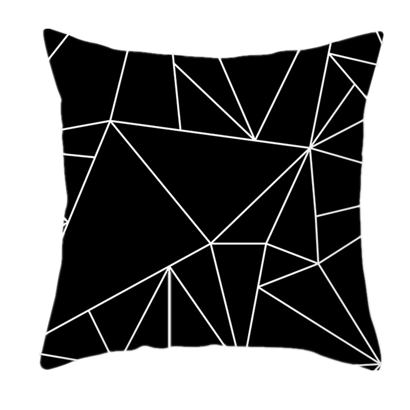 Northern European-Style Black and White Printed Pillow Welcome Graphic Customization