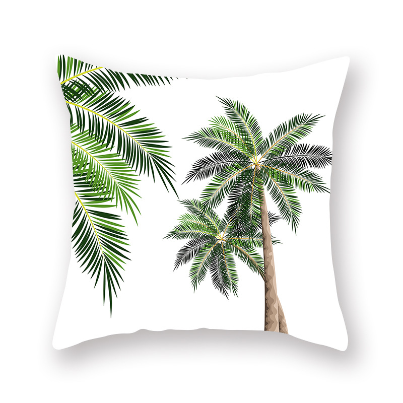 Amazon Hot Household Tropical Plants Peach Skin Fabric Pillow Cover Car and Sofa Back Cushion Pillowcase Customization Amazon Hot Household Tropical Plants Peach Skin Fabric Pillow Cover Car and Sofa Back Cushion Pillowcase Customization
