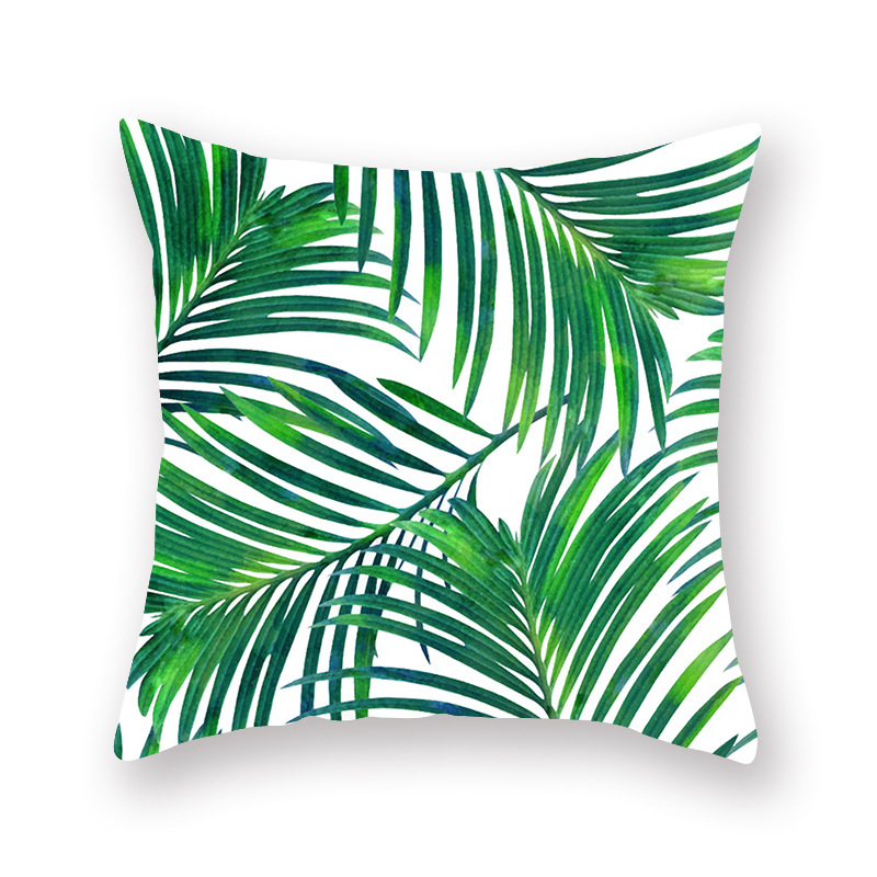 Amazon Hot Household Tropical Plants Peach Skin Fabric Pillow Cover Car and Sofa Back Cushion Pillowcase Customization Amazon Hot Household Tropical Plants Peach Skin Fabric Pillow Cover Car and Sofa Back Cushion Pillowcase Customization