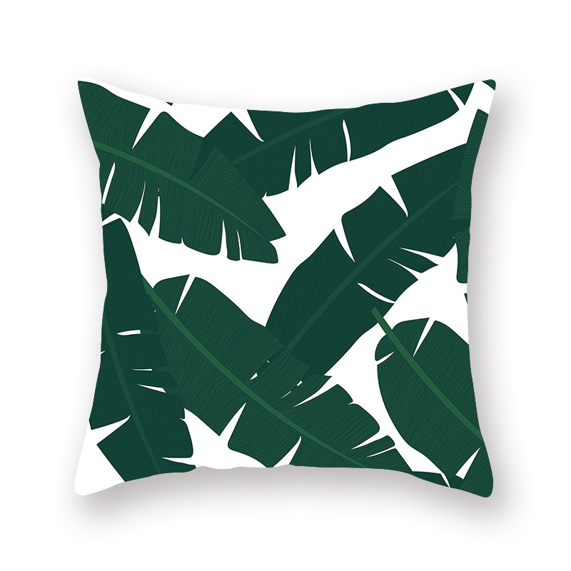 Amazon Hot Household Tropical Plants Peach Skin Fabric Pillow Cover Car and Sofa Back Cushion Pillowcase Customization Amazon Hot Household Tropical Plants Peach Skin Fabric Pillow Cover Car and Sofa Back Cushion Pillowcase Customization