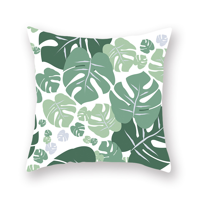 Amazon Hot Household Tropical Plants Peach Skin Fabric Pillow Cover Car and Sofa Back Cushion Pillowcase Customization Amazon Hot Household Tropical Plants Peach Skin Fabric Pillow Cover Car and Sofa Back Cushion Pillowcase Customization