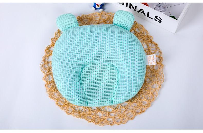 Baby Pillow Newborn 0-1 Years Old Baby Supplies Anti-Deviation Head Latex Baby Pillow Color Cotton Pillow Wholesale