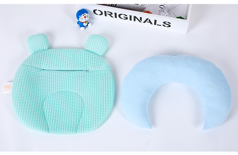 Baby Pillow Newborn 0-1 Years Old Baby Supplies Anti-Deviation Head Latex Baby Pillow Color Cotton Pillow Wholesale