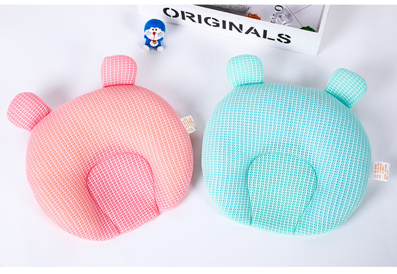 Baby Pillow Newborn 0-1 Years Old Baby Supplies Anti-Deviation Head Latex Baby Pillow Color Cotton Pillow Wholesale