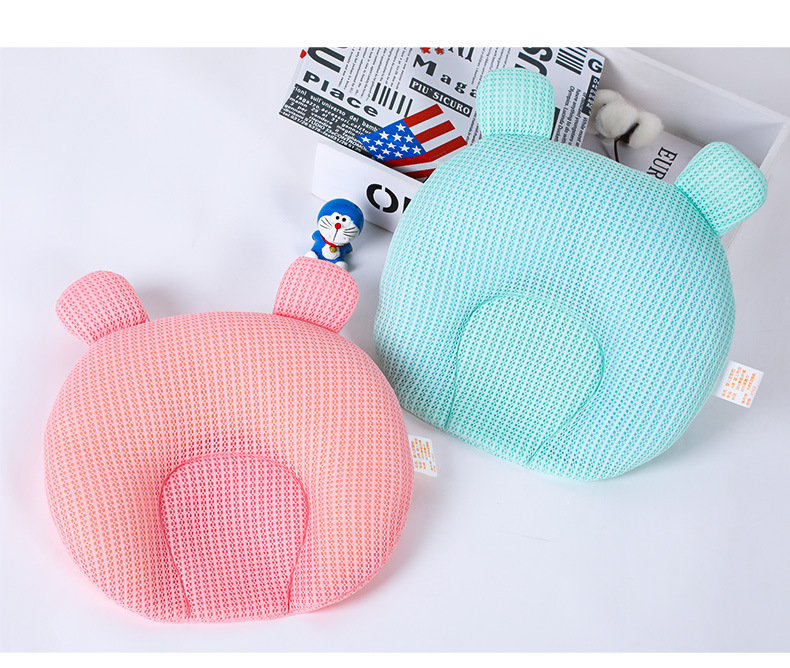 Baby Pillow Newborn 0-1 Years Old Baby Supplies Anti-Deviation Head Latex Baby Pillow Color Cotton Pillow Wholesale
