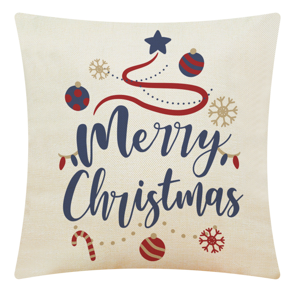 Christmas Letter Home Cotton and Linen Cushion Case Car Cushion Sofa Cushion