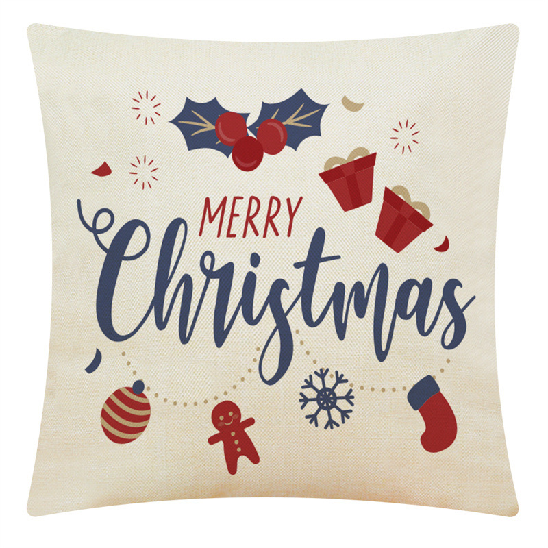 Christmas Letter Home Cotton and Linen Cushion Case Car Cushion Sofa Cushion Christmas Letter Home Cotton and Linen Cushion Case Car Cushion Sofa Cushion