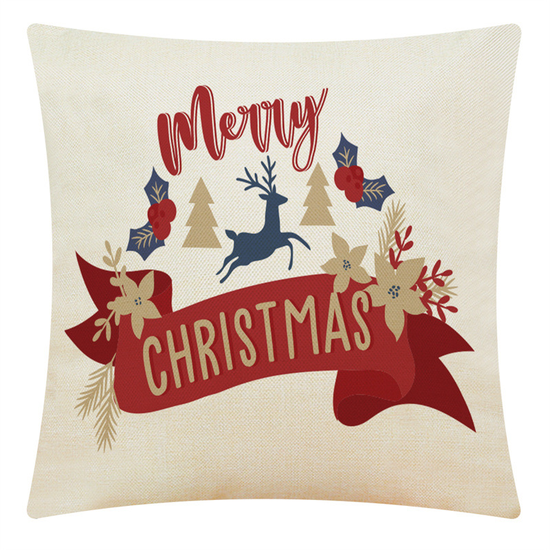 Christmas Letter Home Cotton and Linen Cushion Case Car Cushion Sofa Cushion Christmas Letter Home Cotton and Linen Cushion Case Car Cushion Sofa Cushion