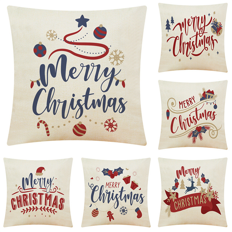 Christmas Letter Home Cotton and Linen Cushion Case Car Cushion Sofa Cushion Christmas Letter Home Cotton and Linen Cushion Case Car Cushion Sofa Cushion