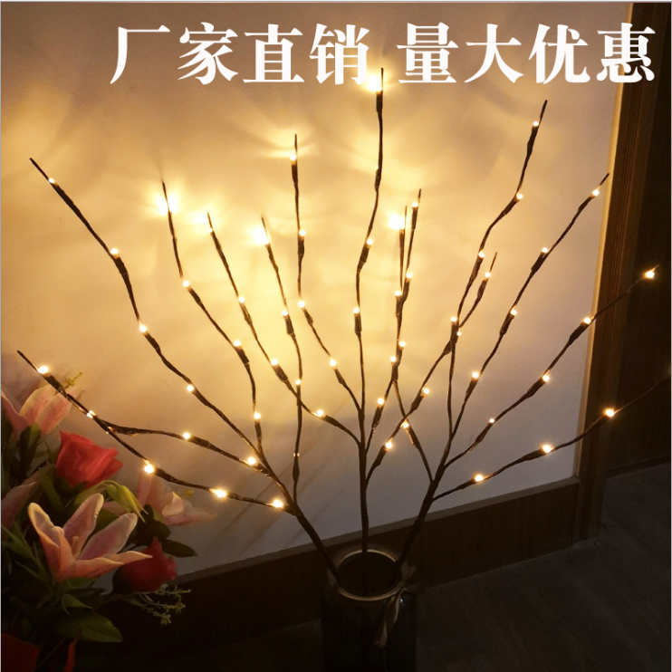 Battery Box Branch Lamp Indoor Hotel LED Artificial Tree Lights Photography Props 20 Head Christmas Decoration Branch Light
