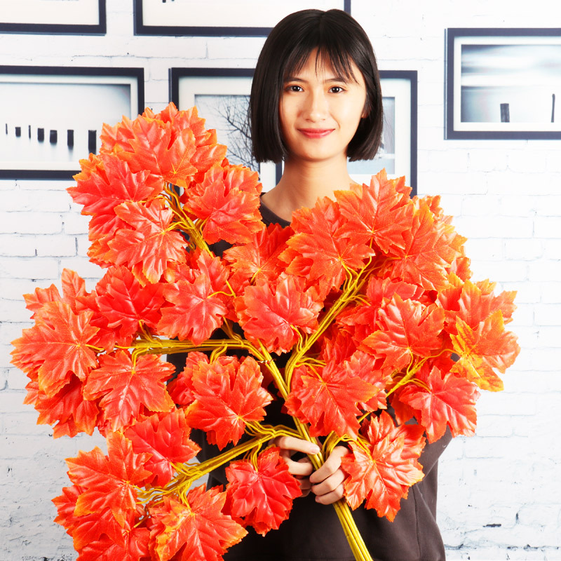 Simulation Banyan Tree Red Maple Branches Indoor Artificial Tree Ginkgo Branch Plastic Branches Engineering Landscaping Green Leaf Plant Decoration Simulation Banyan Tree Red Maple Branches Indoor Artificial Tree Ginkgo Branch Plastic Branches Engineering Landscaping Green Leaf Plant Decoration