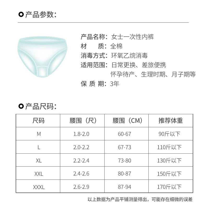 Disposable Underwear Women's White Lace Sterilization Four-Rib Cotton Underwear Independent Packaging EO Sterilization Disposable Underwear Women's White Lace Sterilization Four-Rib Cotton Underwear Independent Packaging EO Sterilization