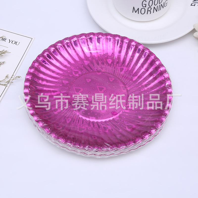 Disposable gold paper plate paper plate birthday cake plate wedding feast party barbecue tray manufacturers direct Disposable gold paper plate paper plate birthday cake plate wedding feast party barbecue tray manufacturers direct