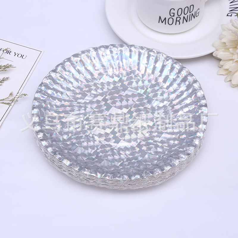 Disposable gold paper plate paper plate birthday cake plate wedding feast party barbecue tray manufacturers direct Disposable gold paper plate paper plate birthday cake plate wedding feast party barbecue tray manufacturers direct
