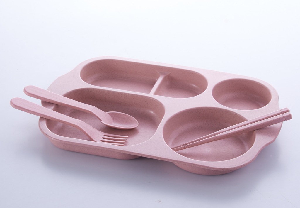Wheat Kindergarten Dinner Plate Environmental Protection Children's Tableware Student Tray Bowl Dish & Plate Set Creative Gifts Custom Logo Wheat Kindergarten Dinner Plate Environmental Protection Children's Tableware Student Tray Bowl Dish & Plate Set Creative Gifts Custom Logo