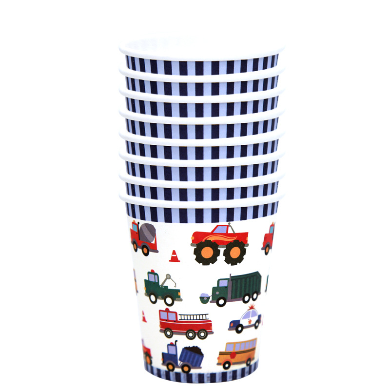 Factory Direct Sales Engineering Vehicle Excavator Party Supplies Car Paper Tray Paper Cup Children's Daily Necessities Factory Direct Sales Engineering Vehicle Excavator Party Supplies Car Paper Tray Paper Cup Children's Daily Necessities