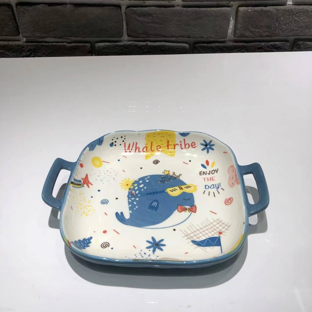 Hand-Painted Tableware Ceramic Plate Bowl Dish Soup Bowl Baking Tray Series Home Use Supermarket Promotional Gifts