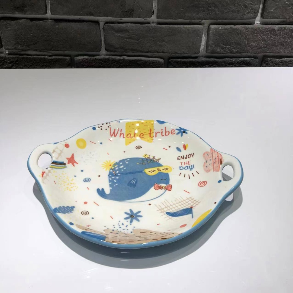 Hand-Painted Tableware Ceramic Plate Bowl Dish Soup Bowl Baking Tray Series Home Use Supermarket Promotional Gifts