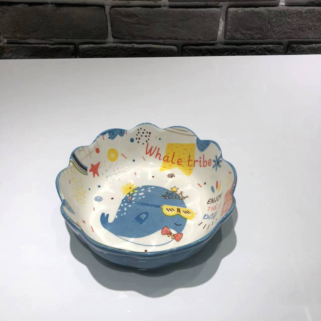 Hand-Painted Tableware Ceramic Plate Bowl Dish Soup Bowl Baking Tray Series Home Use Supermarket Promotional Gifts