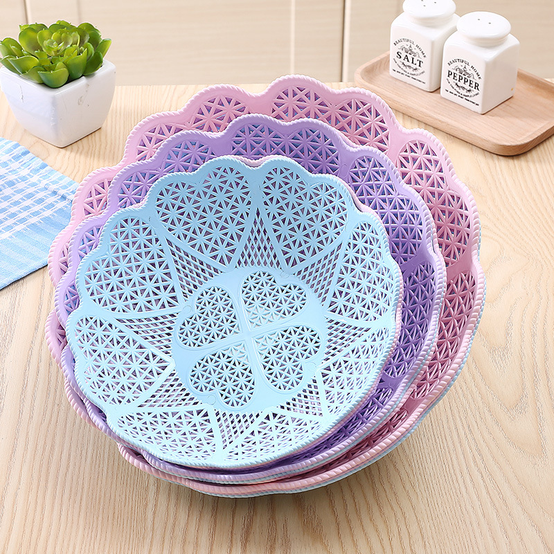 Candy color hollow-out lace creative snack Candy tray dry fruit bowl plastic fruit bowl