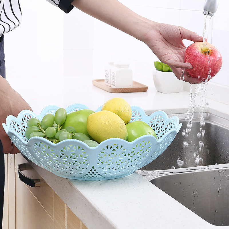 Candy color hollow-out lace creative snack Candy tray dry fruit bowl plastic fruit bowl