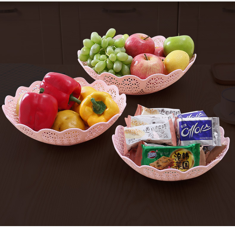 Candy color hollow-out lace creative snack Candy tray dry fruit bowl plastic fruit bowl