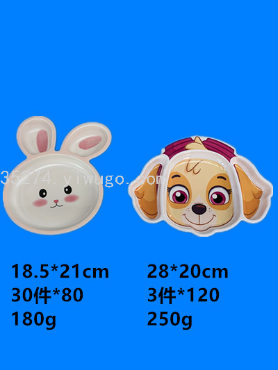 Melamine Tableware Melamine Children&#039;s Bowl Bamboo Fiber Children&#039;s Compartment Tray Bowl Large Quantity Spot Low Price Processing