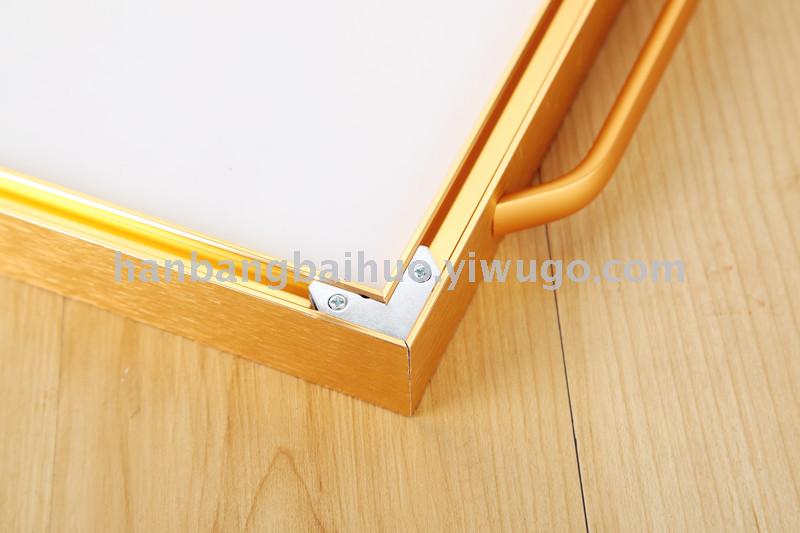 European luxury American light luxury metal tea tray tray household teacup hollow glass mirror living room decorations
