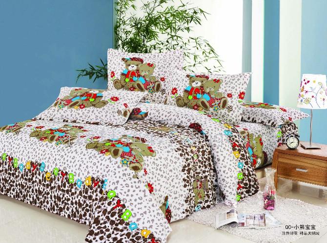 Manufacturer sells winter extra thick reactive printing velvet bedding set four never fade