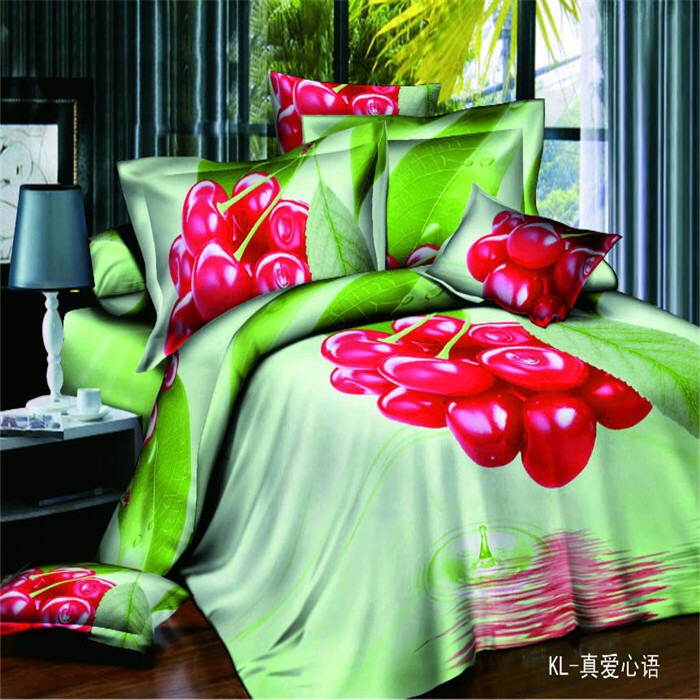 Snow pigeon 3D Twill large reactive printed 1.5 1.8 m bed bedding set of four factory direct-_-love rose