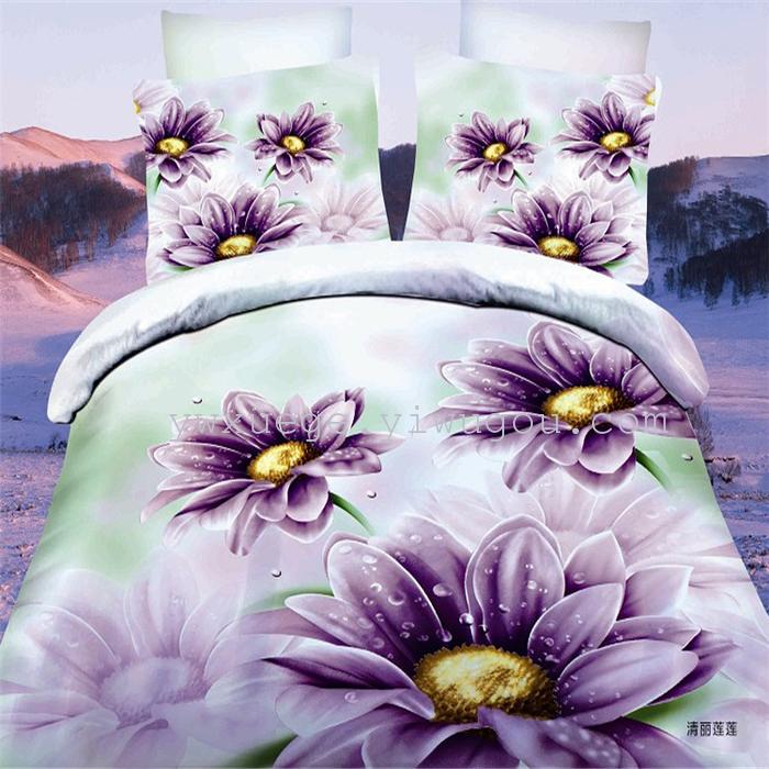 Snow pigeon 3D Twill large reactive printed 1.5 1.8 m bed bedding set of four factory direct-_-love rose