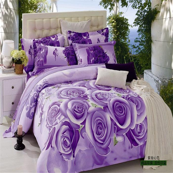 Snow pigeon 3D Twill large reactive printed 1.5 1.8 m bed bedding set of four factory direct-_-love rose