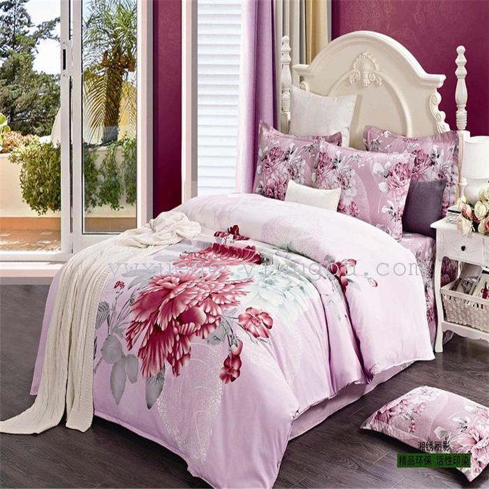 Snow pigeon 3D Twill large reactive printed 1.5 1.8 m bed bedding set of four factory direct-_-love rose