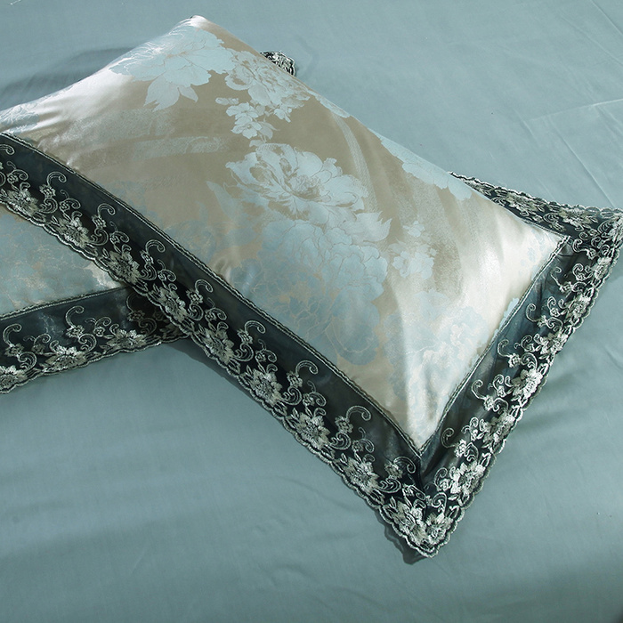 Luxury Silk Bedding Set  Linens Tencel Satin Bed Sheet Set Jacquard Bedclothes  Bed cover 4pcs