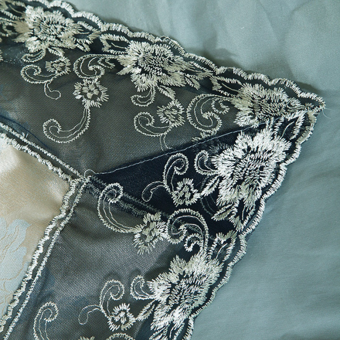 Luxury Silk Bedding Set  Linens Tencel Satin Bed Sheet Set Jacquard Bedclothes  Bed cover 4pcs