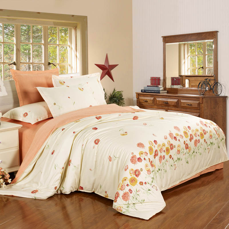 Cotton Twill Semi Active Printing Sheet Four Piece Bedding Set Duvet Cover