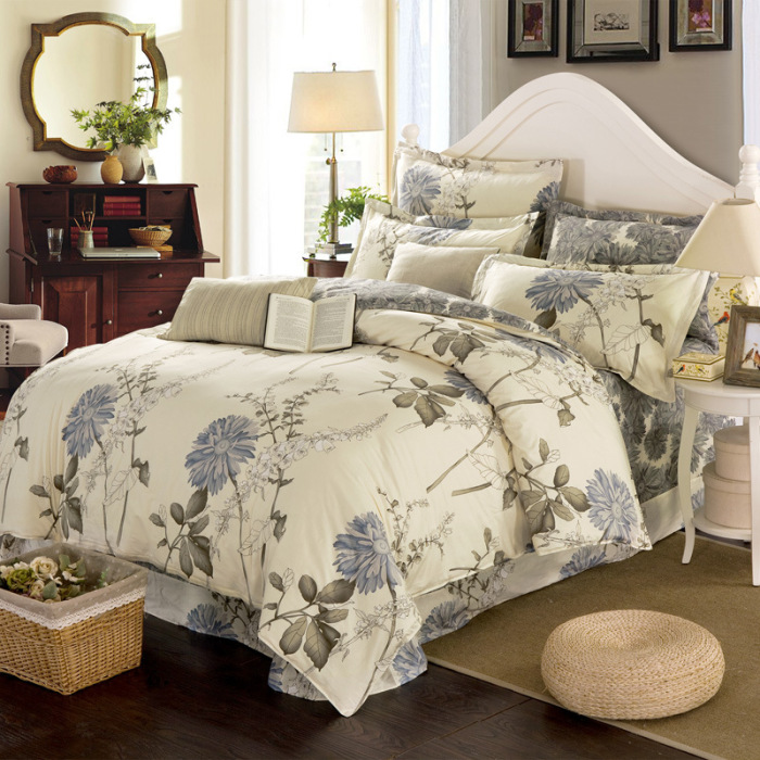 Cotton Twill Semi Active Printing Sheet Four Piece Bedding Set Duvet Cover Cotton Twill Semi Active Printing Sheet Four Piece Bedding Set Duvet Cover