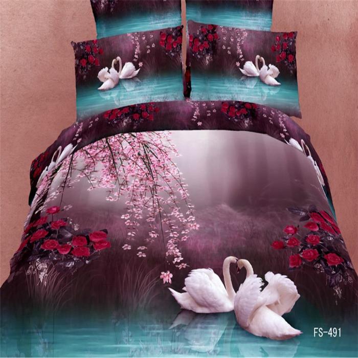 Snow Pigeon 4-pc 5D activity cotton stereoscopic 3 d version painting bedding set manufacturers selling