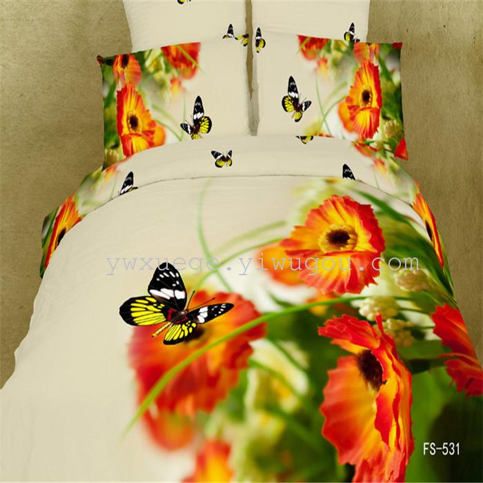 Snow Pigeon 4-pc 5D activity cotton stereoscopic 3 d version painting bedding set manufacturers selling