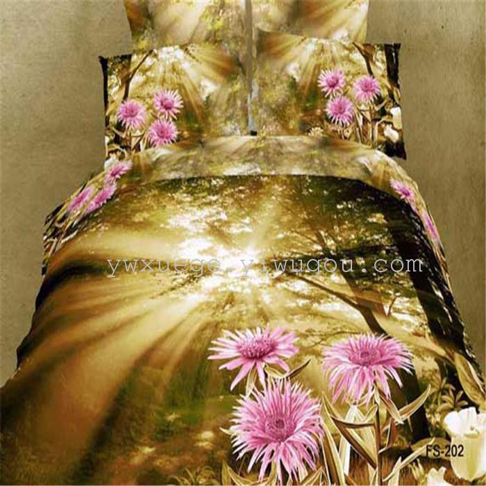 Snow Pigeon 4-pc 5D activity cotton stereoscopic 3 d version painting bedding set manufacturers selling