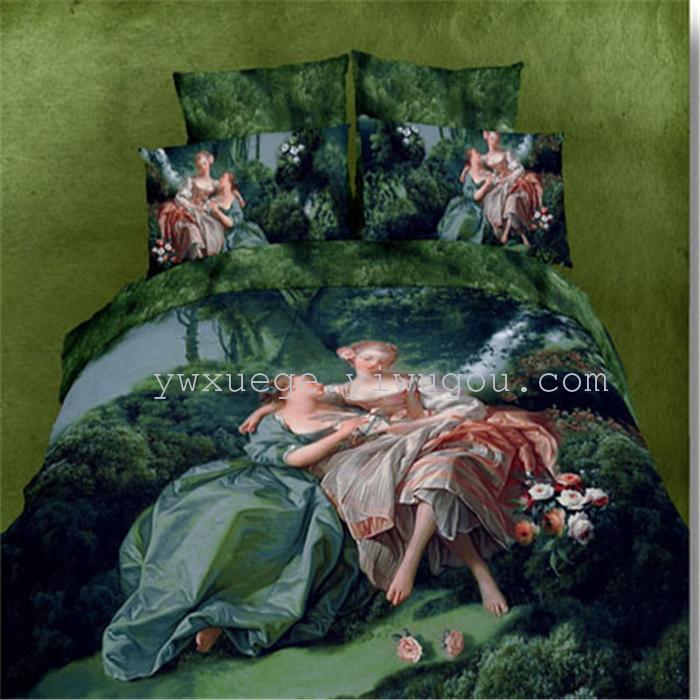 Snow Pigeon 4-pc 5D activity cotton stereoscopic 3 d version painting bedding set manufacturers selling