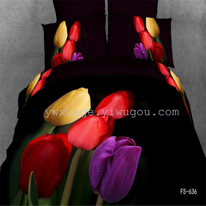 Snow Pigeon 4-pc 5D activity cotton stereoscopic 3 d version painting bedding set manufacturers selling