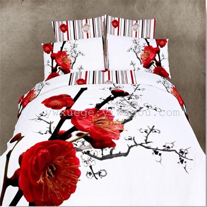 Snow Pigeon 4-pc 5D activity cotton stereoscopic 3 d version painting bedding set manufacturers selling