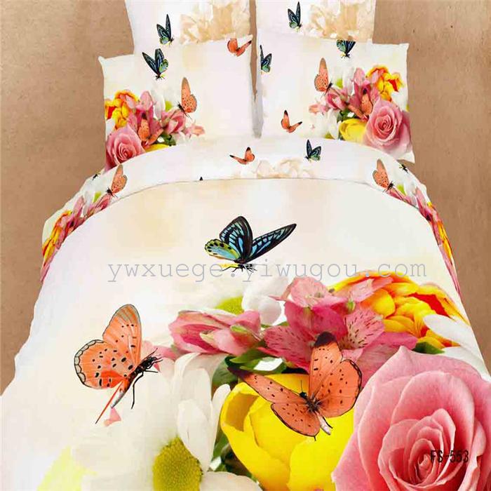 Snow Pigeon 4-pc 5D activity cotton stereoscopic 3 d version painting bedding set manufacturers selling