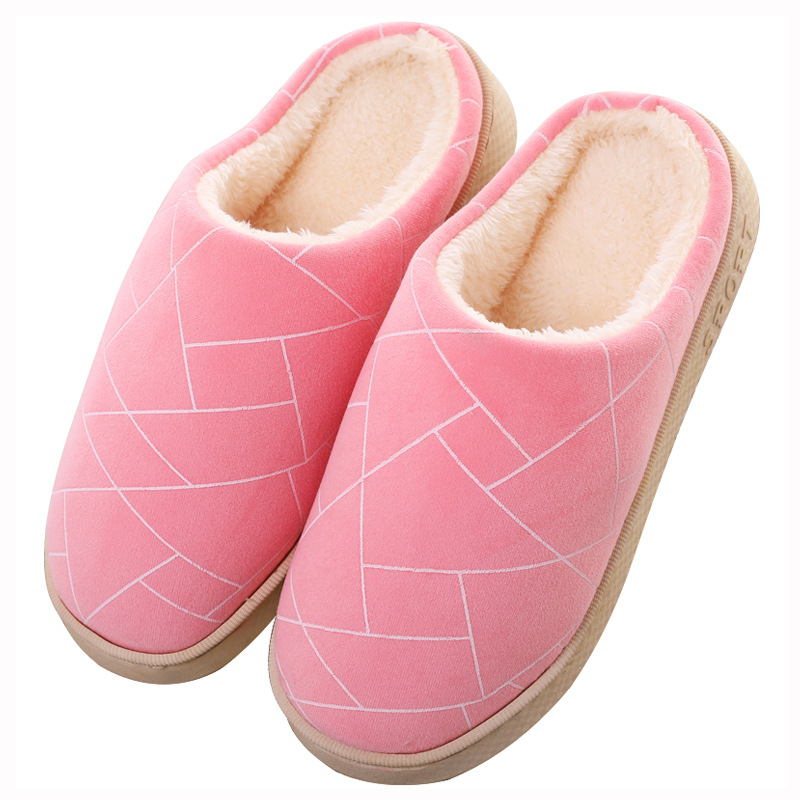 Autumn and Winter Korean Style Cotton Slippers Simple Hotel Women&#039;s Thick Bottom Home Indoor Couple Warm Home Woolen Slipper Men&#039;s